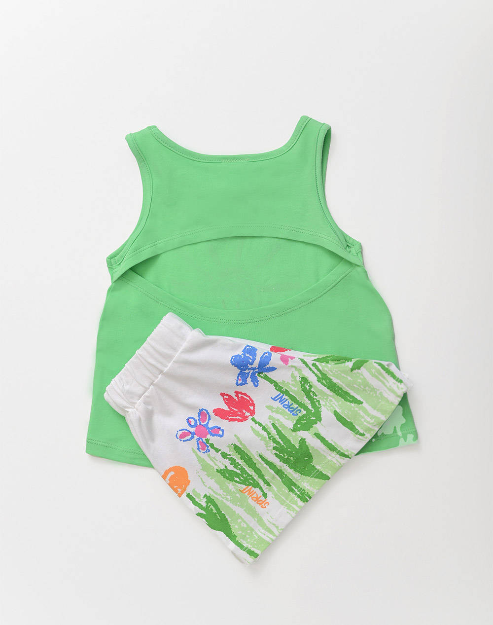 SPRINT SET BABY GIRL WITH SHORTS 231-2038-S526 Green φωτογραφία
