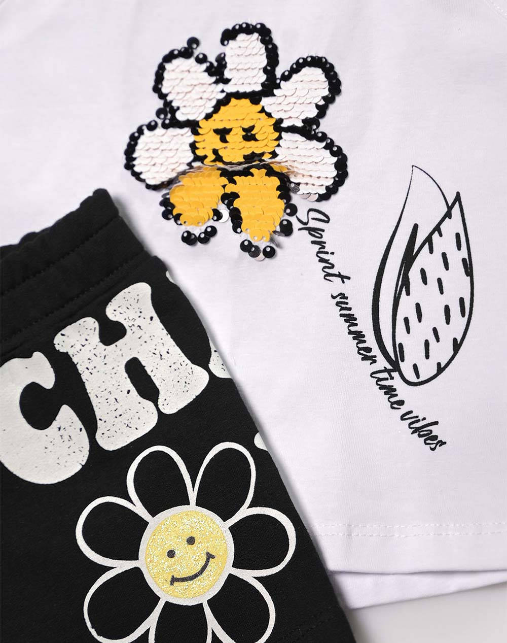 SPRINT SET BABY GIRL WITH SHORTS 231-2012-S100 White φωτογραφία