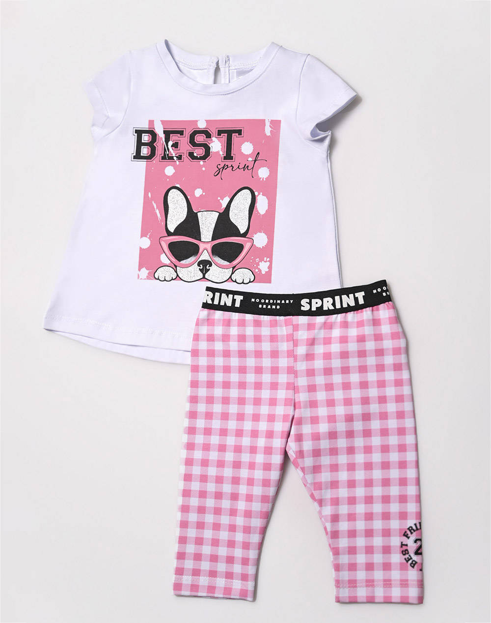 SPRINT SPRINT SET BABY GIRL WITH LEGGINGS 231-2019-S100 White
