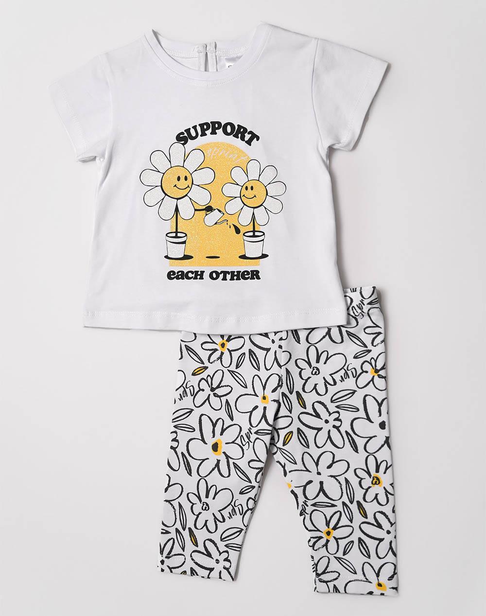 SPRINT SPRINT SET BABY GIRL WITH LEGGINGS 231-2014-S100 White