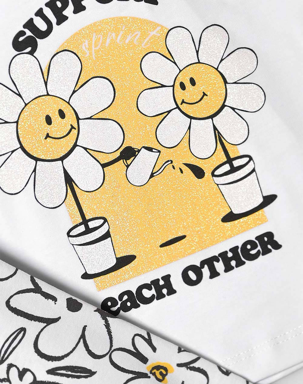 SPRINT SET BABY GIRL WITH LEGGINGS 231-2014-S100 White φωτογραφία