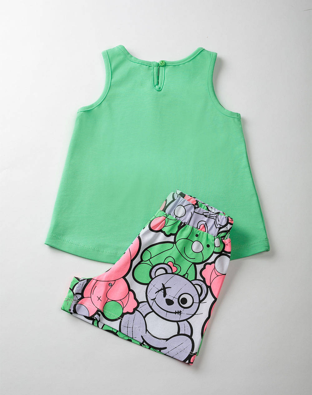 SPRINT SET BABY GIRL WITH SHORTS 231-2003-S526 Green φωτογραφία