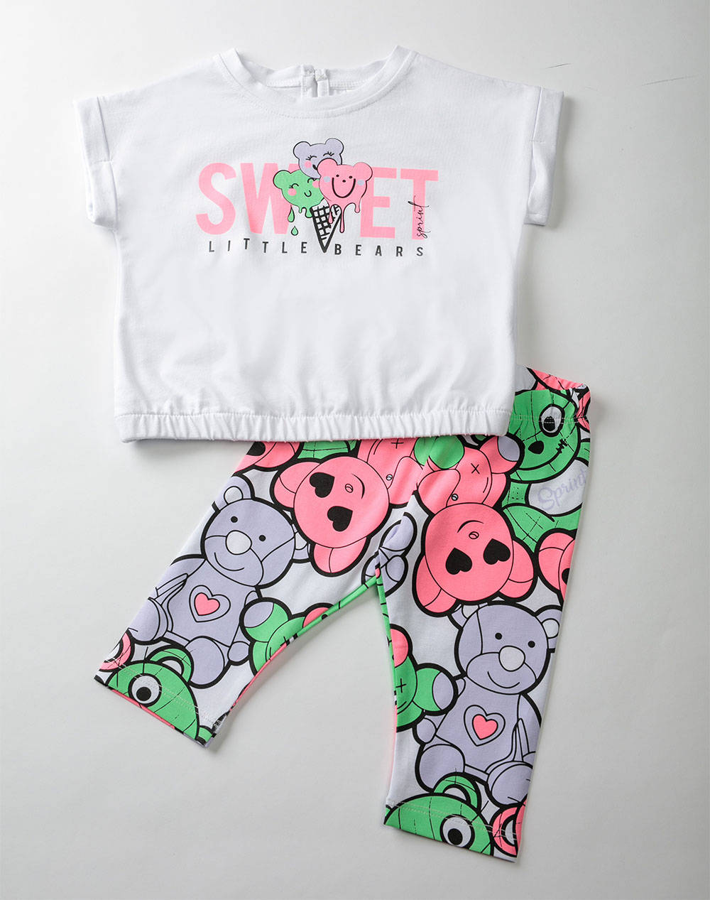 SPRINT SPRINT SET BABY GIRL WITH LEGGINGS 231-2004-S100 White