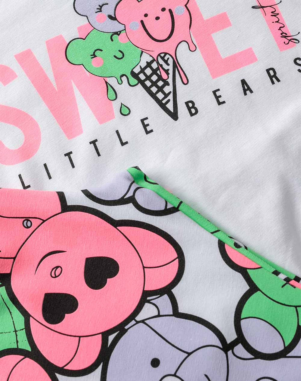 SPRINT SET BABY GIRL WITH LEGGINGS 231-2004-S100 White φωτογραφία