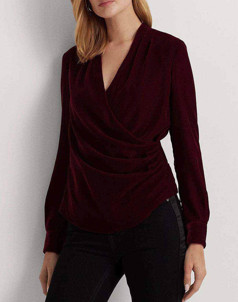 LAUREN RALPH LAUREN CILFETTE-BLOUSE 200919669-002 RedWine