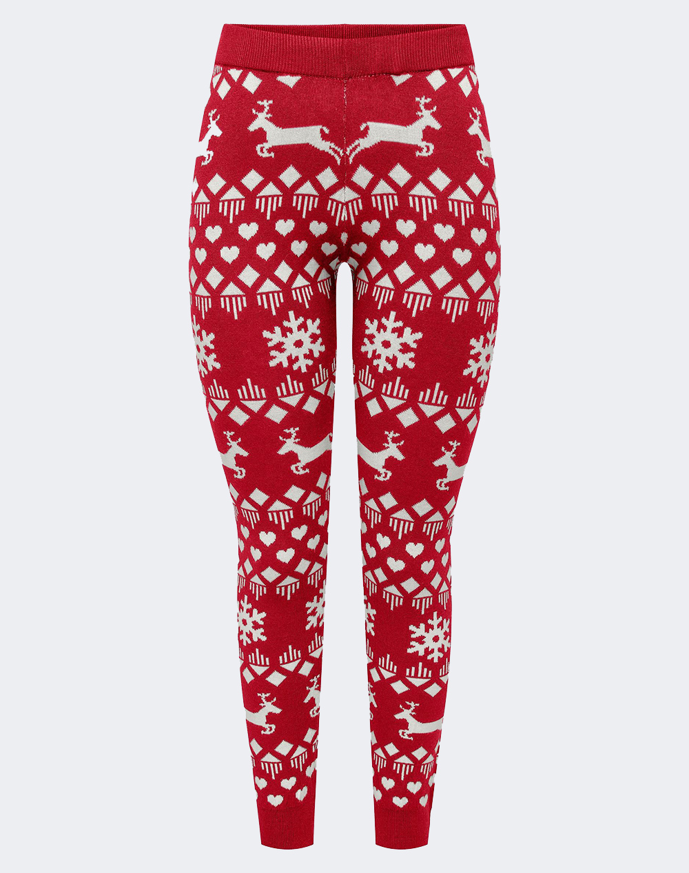 ONLY ONLXMAS SNOWFLAKE PANT KNT 15302952-Chili PepperCloud Dancer Red