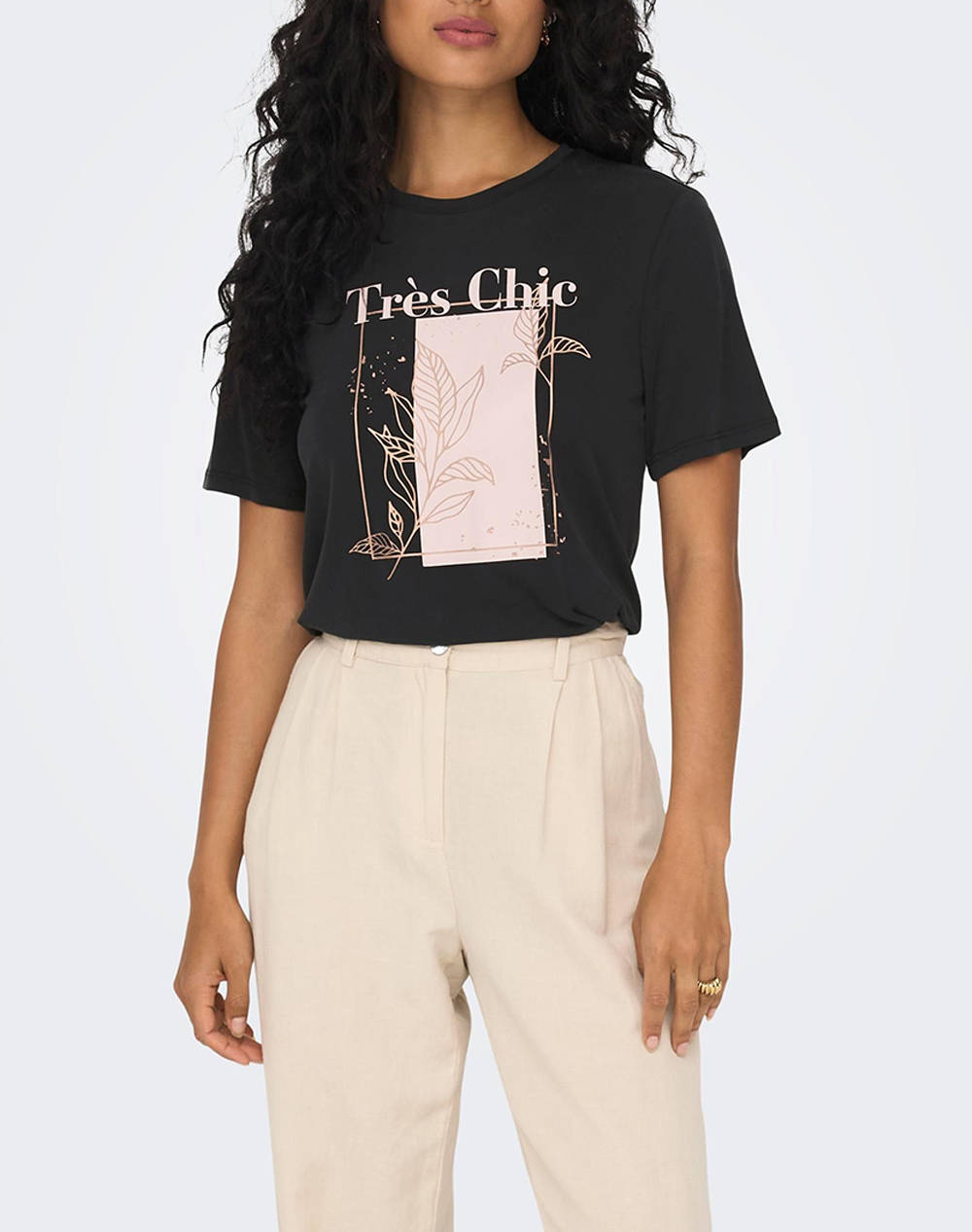 ONLY ONLFREE LIFE REG LEAF TOP BOX JRS 15303212-BlackChic Black