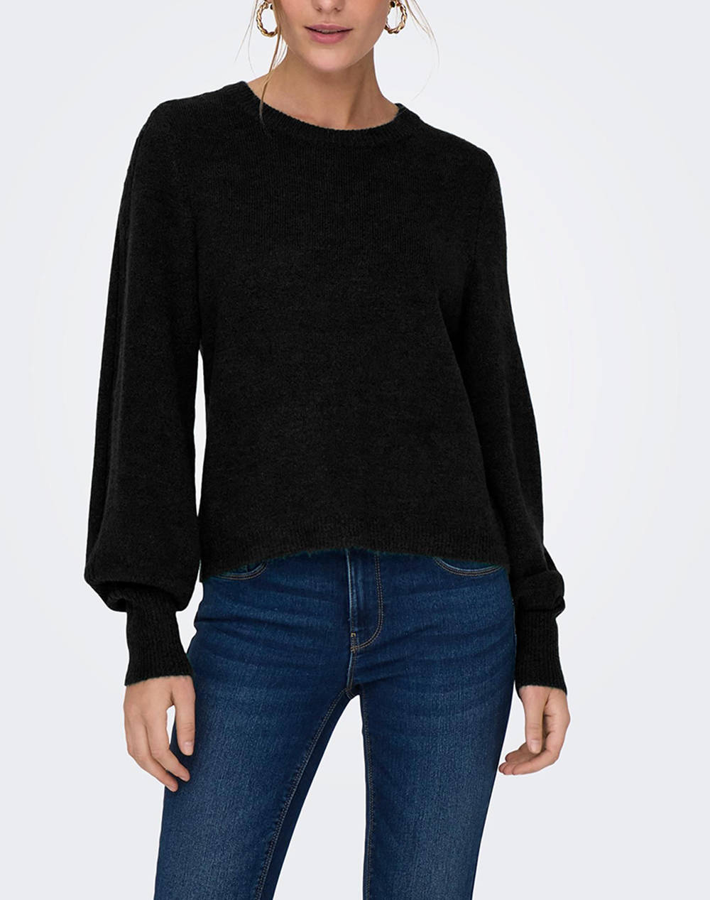 ONLY ONLSILLY O-NECK BF KNT 15306921-BLACK Black