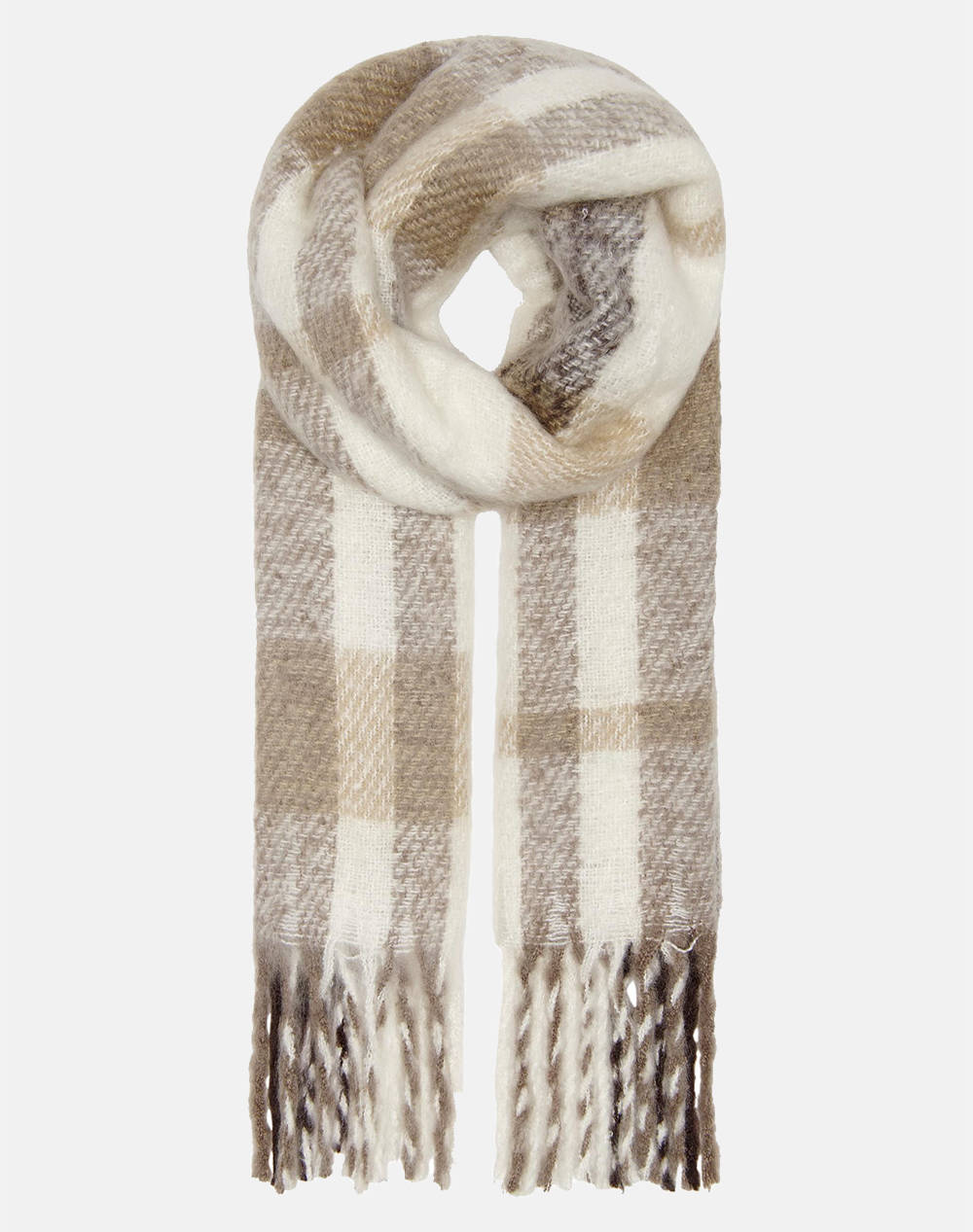 ONLY ONLWINIE CHECK SCARF CC 15297974-MoleCHECKS Biege