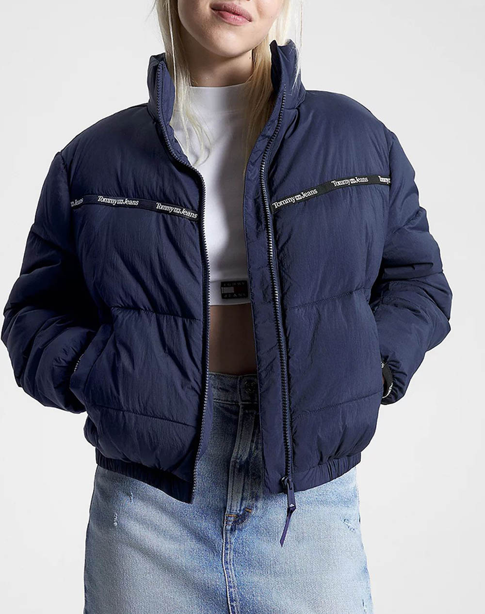 TOMMY JEANS TJW QUILTED TAPE LIGHT PUFFER - NavyBlue