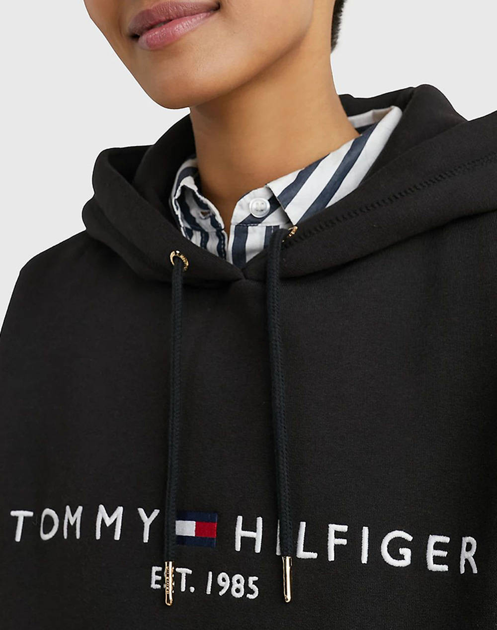 TOMMY HILFIGER HERITAGE HILFIGER HOODIE - Black | Politikos-shop.gr