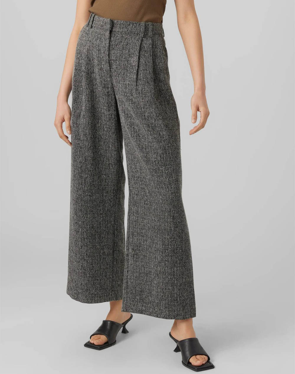 VERO MODA VMGEORGIA PANTS VMA 10294350-BlackMELANGE DarkGray