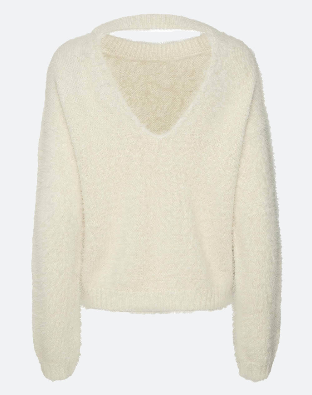 VERO MODA VMPOILU OPEN BACK PULLOVER BOO 10291093-Birch Ecru