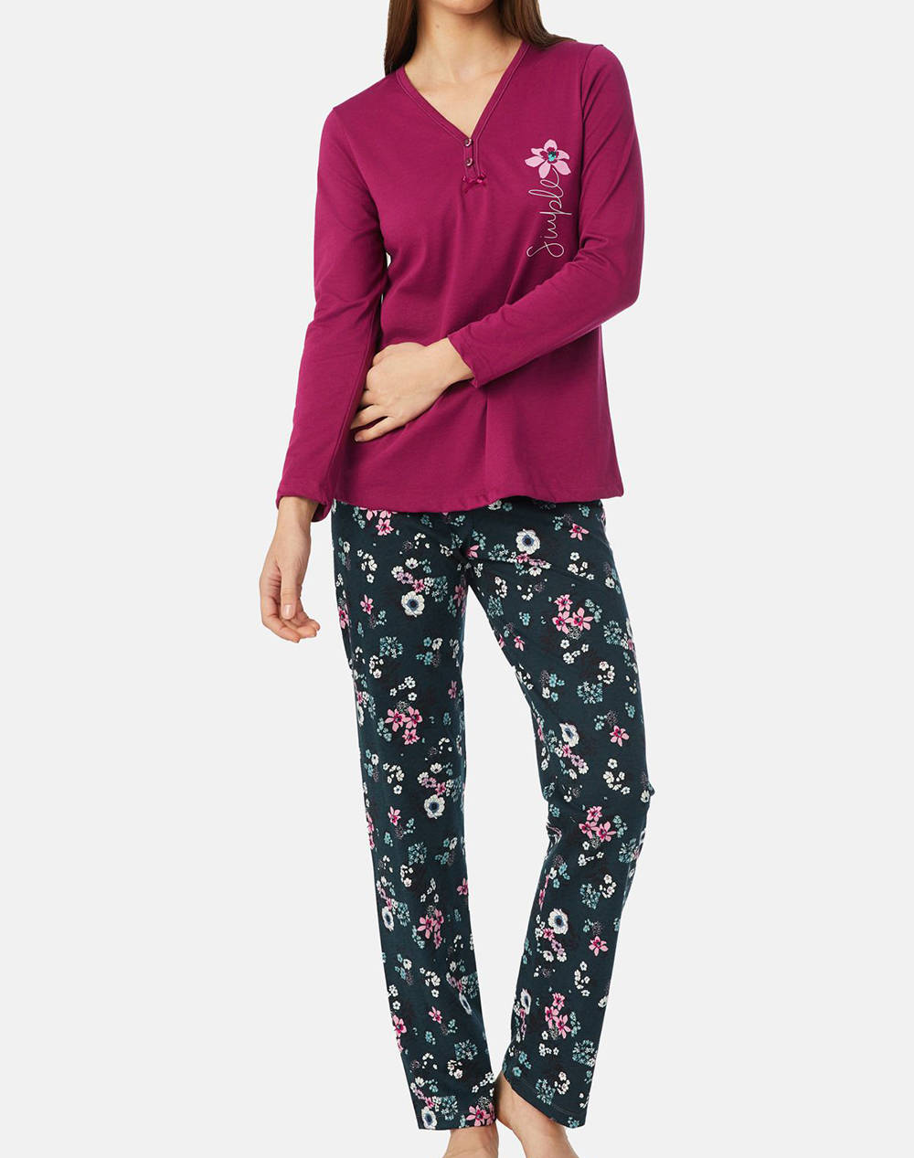 MINERVA ΠΥΖ.ΓΥΝ.V/ΠΑΤΛ.FLORAL W23-24 90-52418-399 Violet