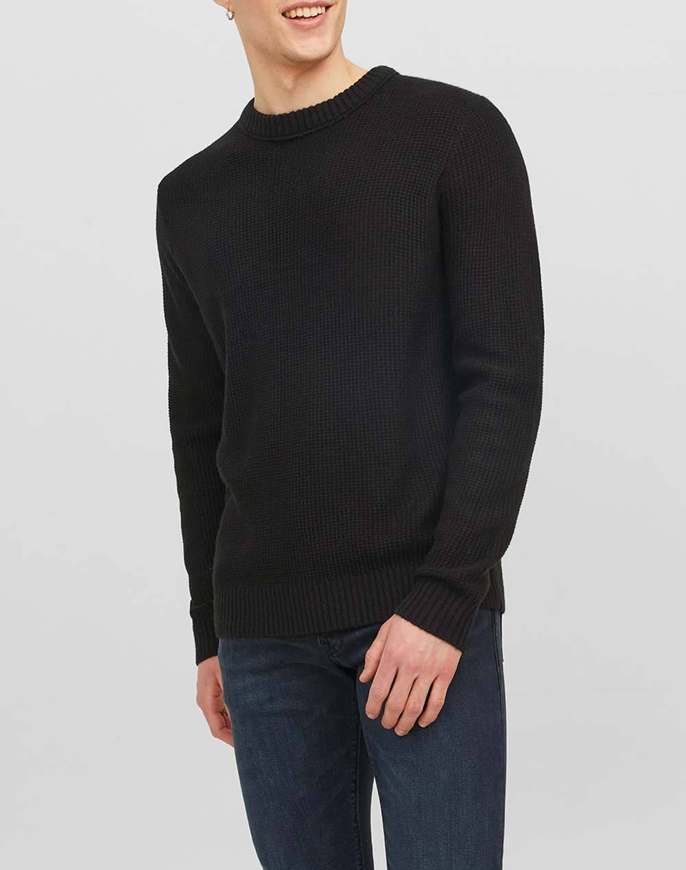 JACK&JONES JORKYLE KNIT CREW NECK 12243116-BLACK Black