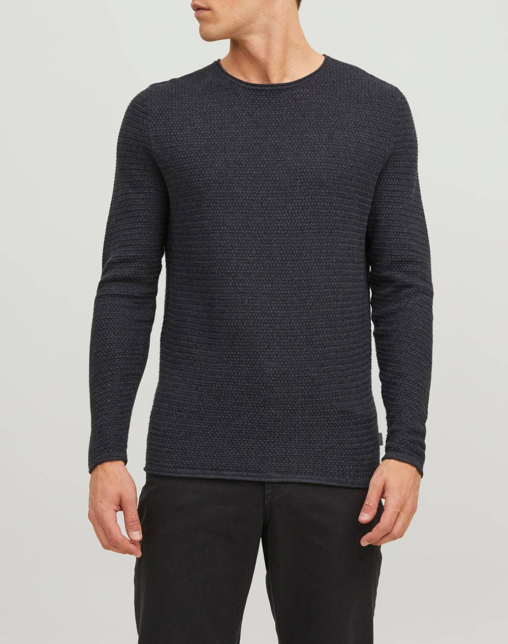 JACK&JONES JPRBLUMIGUEL KNIT CREW NECK NOOS 12238557-Dark Grey Melange DarkGray