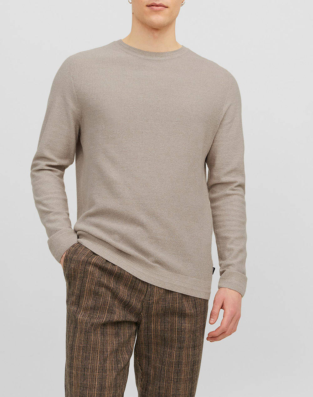 JACK&JONES ΠΛΕΚΤΗ ΜΠΛΟΥΖΑ 12240711-Pure Cashmere Gray