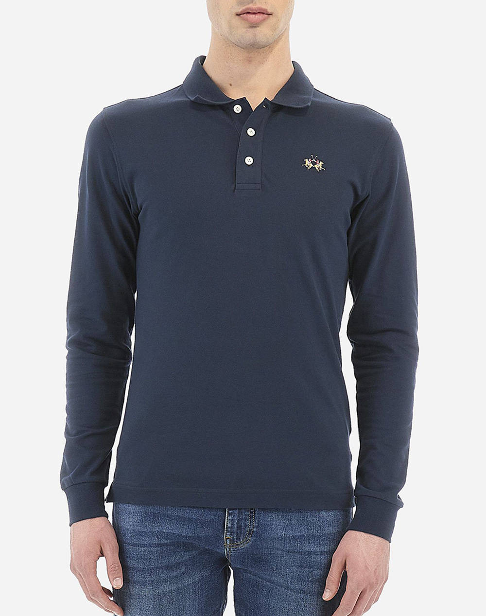 LA MARTINA ΜΠΛΟΥΖΑ POLO MAN POLO PIQUET STRETCH 3LMCCMP04-07017 NavyBlue