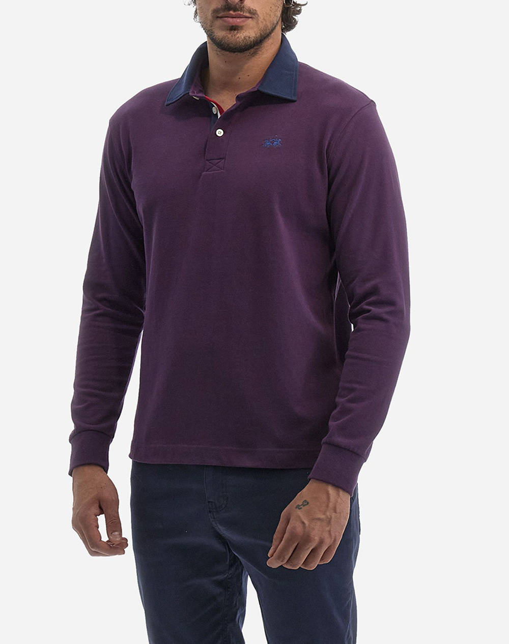 LA MARTINA ΜΠΛΟΥΖΑ POLO MAN POLO HEAVY 3LMWMP007-05038 Purple