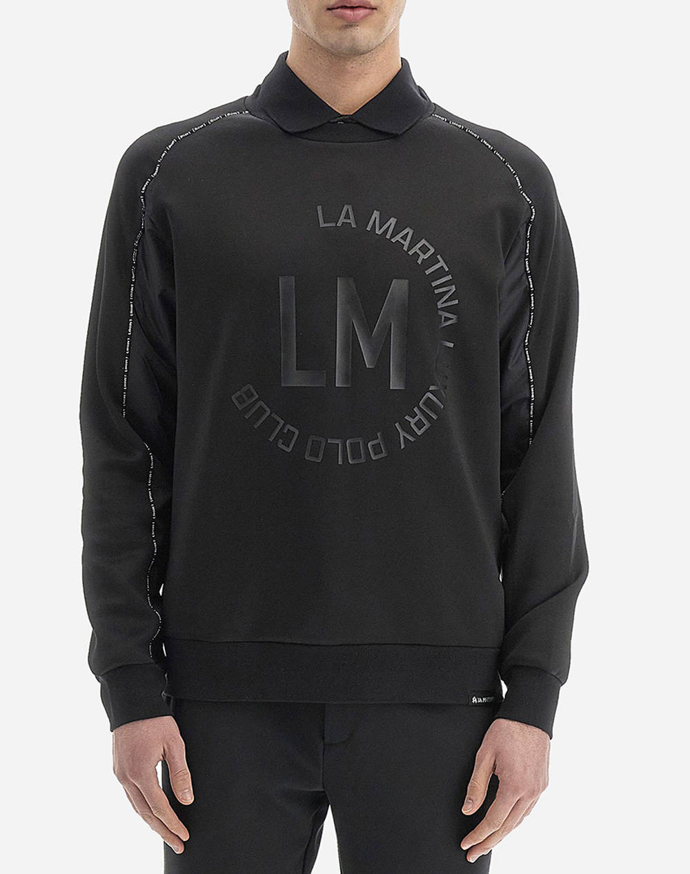 LA MARTINA ΜΠΛΟΥΖΑ ΦΟΥΤΕΡ MAN CREW NECK SWEATSHIRT FLEECE 3LMWMF314-09999 Black