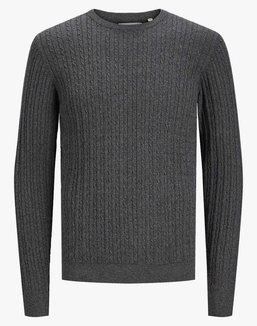 PRODUKT PKTORI BASIC CABLE KNIT 12243198-Dark Grey Melange DarkGray