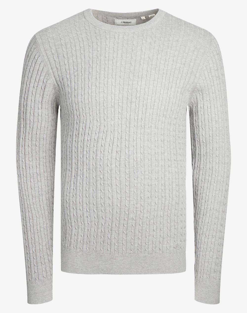 PRODUKT PKTORI BASIC CABLE KNIT 12243198Light Grey Melange LightGray