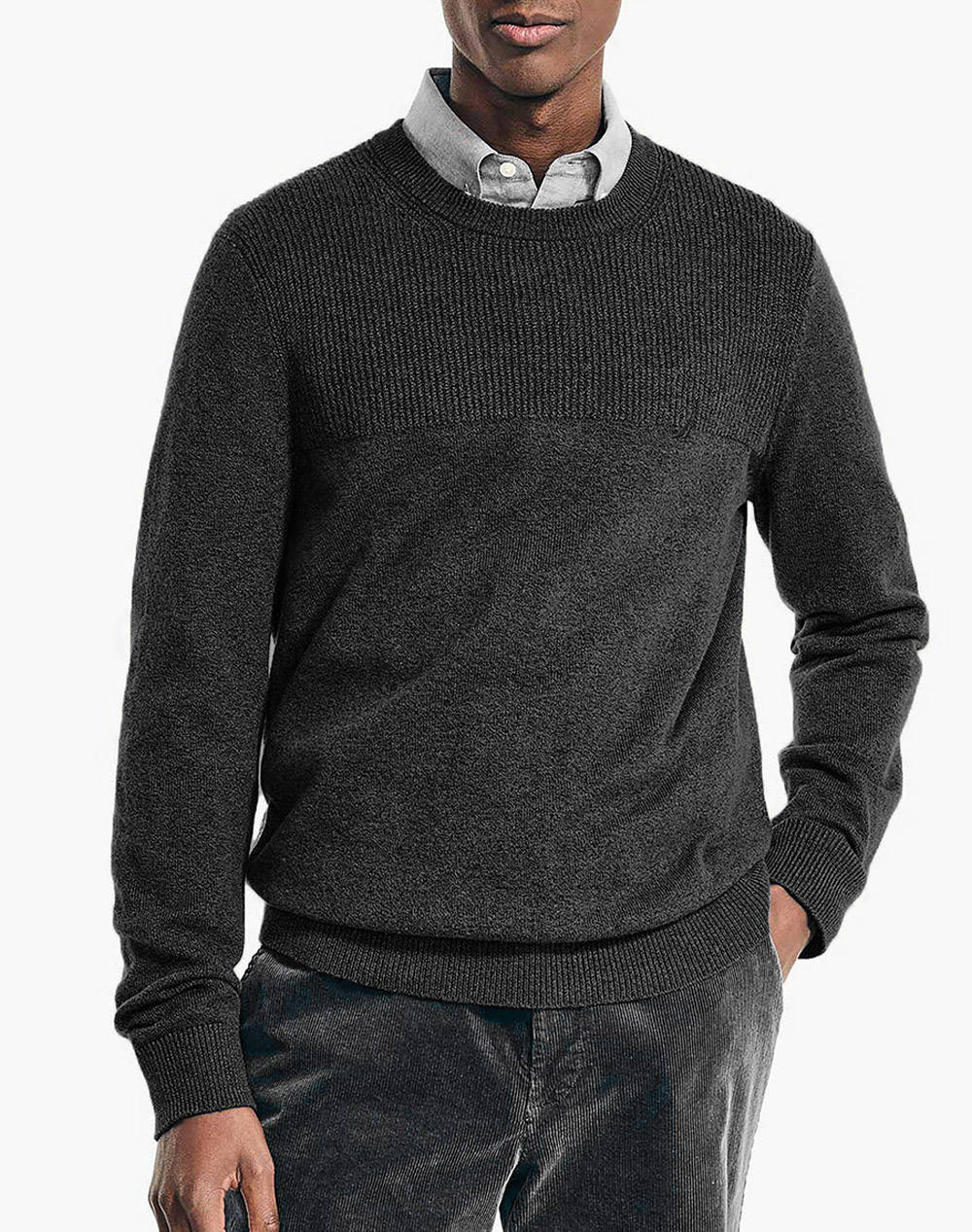 NAUTICA ΜΠΛΟΥΖΑ ΠΛΕΚΤΗ ΜΜ SUSTAINABLY CRAFTED TEXTURED CREW (7GG) 3NCS37102-0TB Black