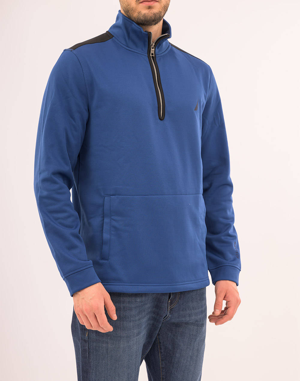 NAUTICA ΜΠΛΟΥΖΑ SUSTAINABLE NAVTECH HALF ZIP W TAPE 3NCK37179-41C Blue