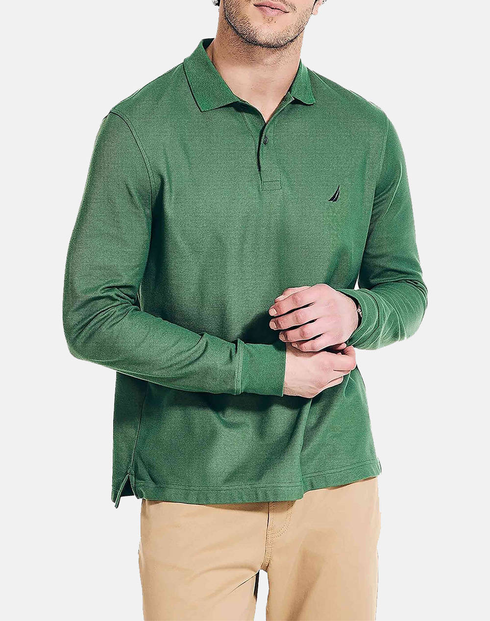 NAUTICA ΜΠΛΟΥΖΑ ΠΟΛΟ ΜΜ LS DECK POLO_SUSTAINABLE 3NCK37108-3NQ Green