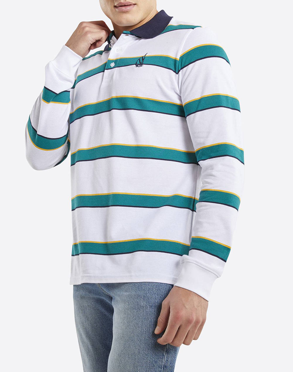 NAUTICA ΜΠΛΟΥΖΑ ΠΟΛΟ ΜΜ Boca LS Polo Shirt 3NCN1K01411-908 White