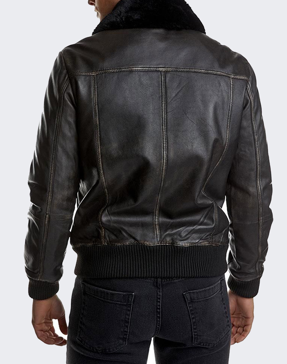 BIZZARO 2124504 Leather Jacket with Fur