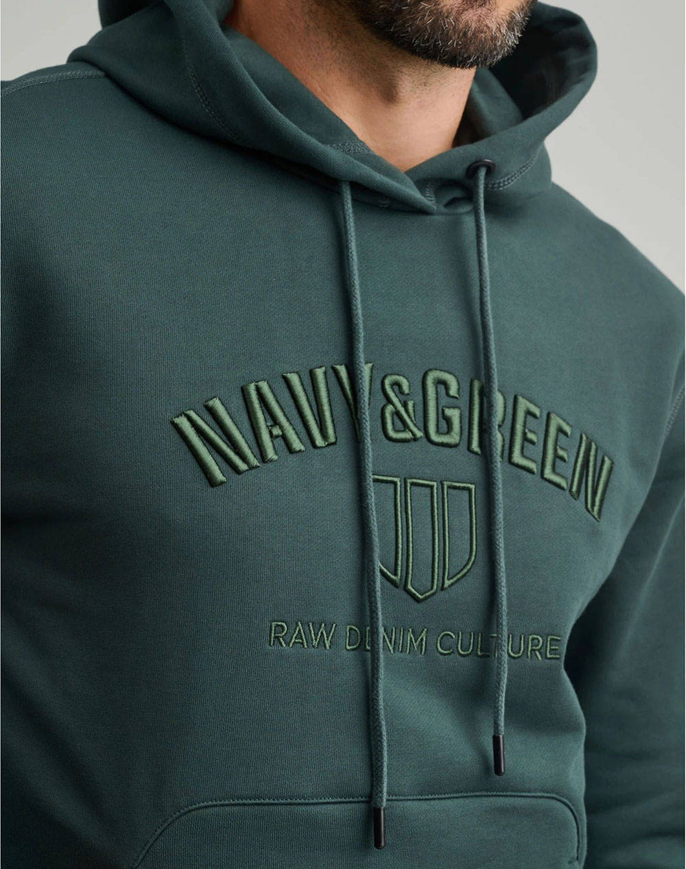 NAVY&GREEN ΜΠΛΟΥΖΑ ΦΟΥΤΕΡ ΜΕ ΚΟΥΚΟΥΛΑ 24TU.316/1H-RAIN FOREST DarkGreen φωτογραφία