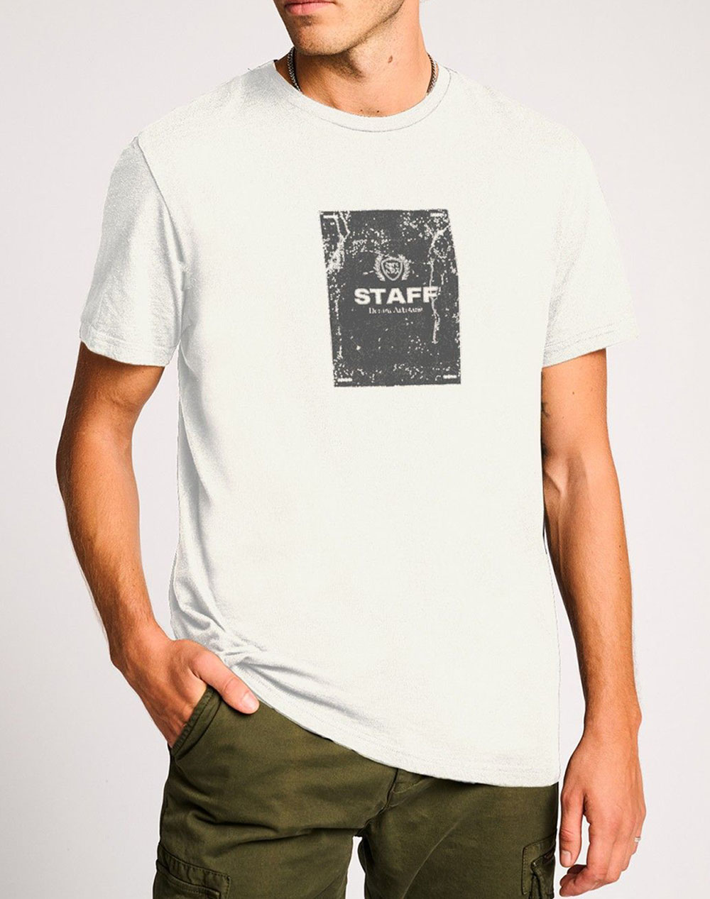 STAFF STAFF Cortez Man T-Shirt 64-005.050-Ν0024 OffWhite