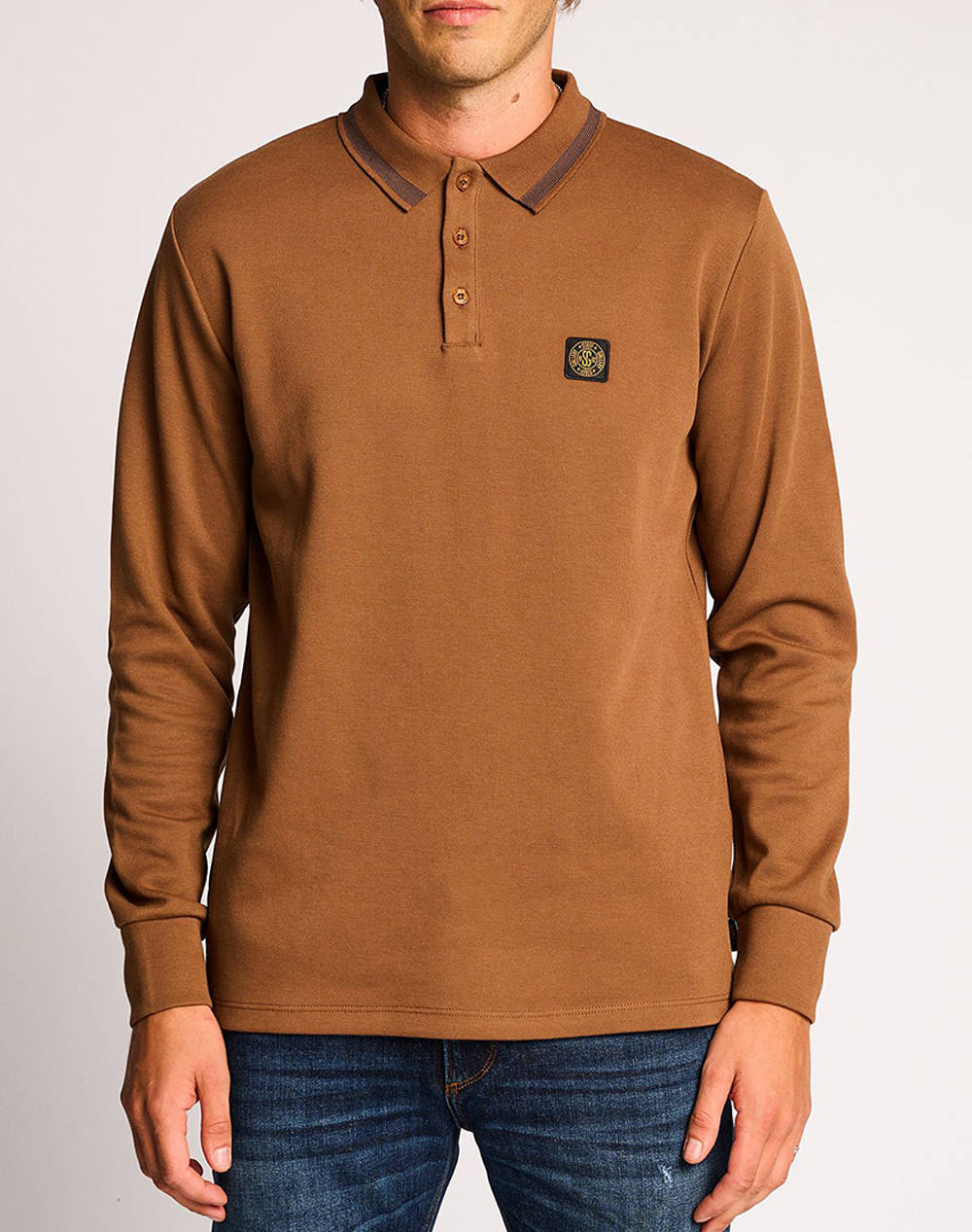 STAFF Sentio Man Polo Longsleeve 64-308.050-Ν0049 Brown