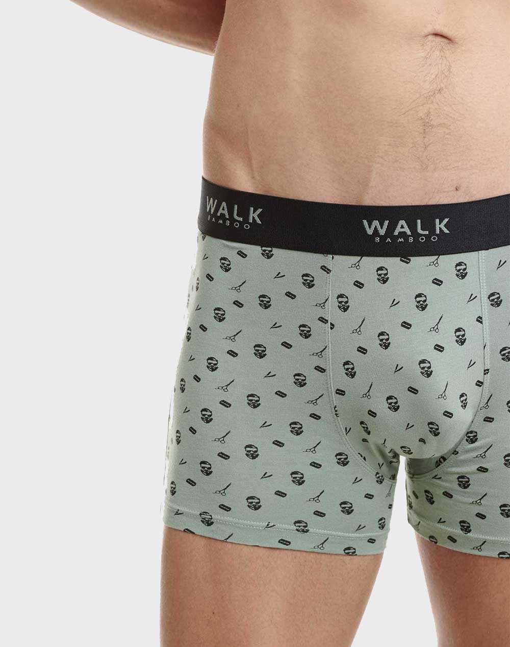 WALK MENS BAMBOO BOXER WITH BARBER DESIGN