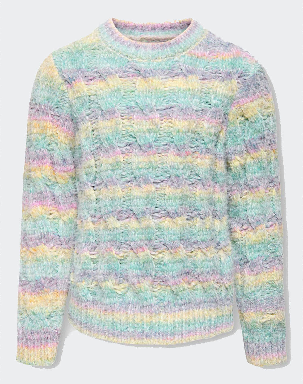 ONLY KOGJOLIE STRUCTURE O-NECK KNT 15302290-GrapemistRainbow Multi