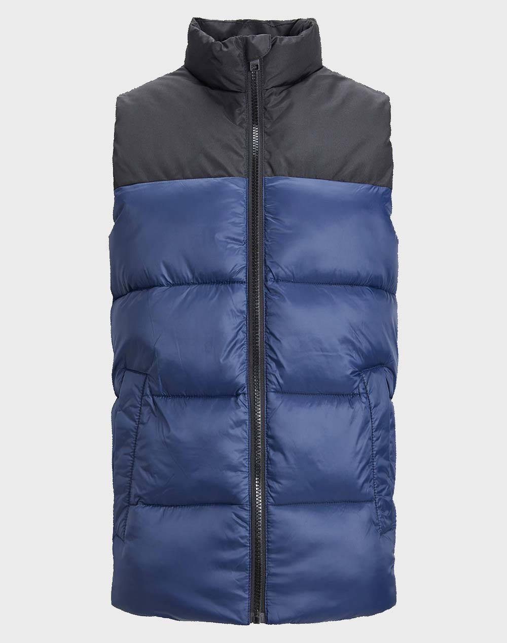 JACK&JONES JJETOBY BODYWARMER COLLAR SN JNR 12236914-Navy BlazerBLACK BLOCKING NavyBlue