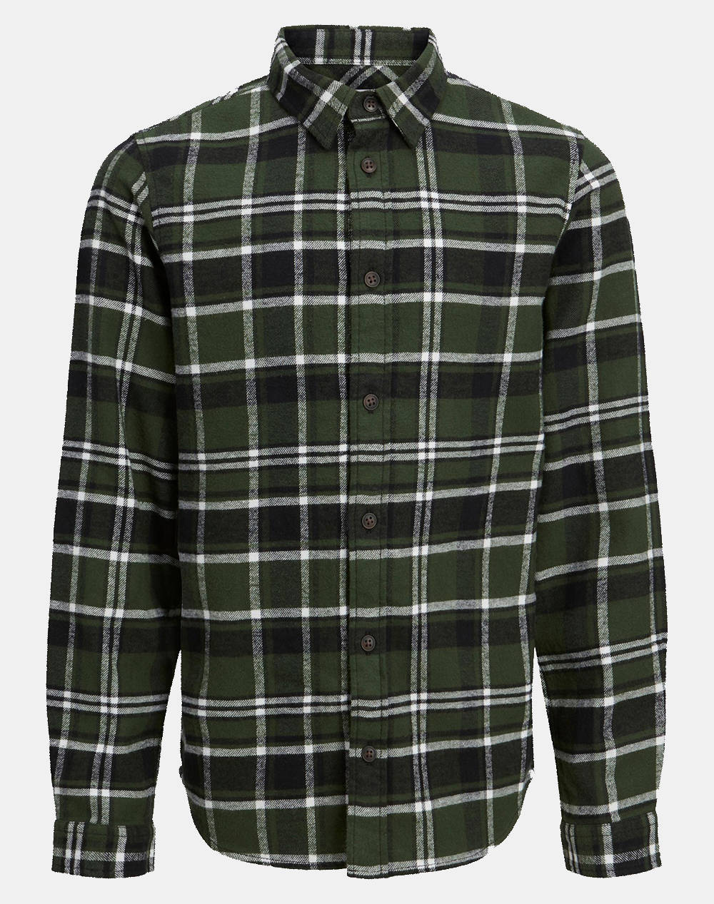 JACK&JONES JJPLAIN FALL CHECK SHIRT JNR 12237063-Mountain View DarkGreen