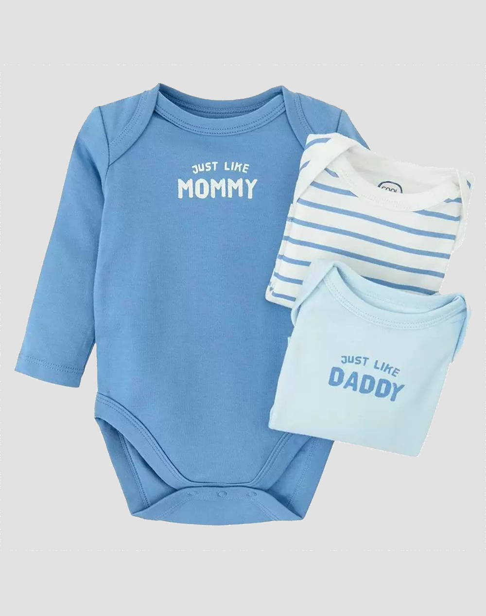 COOL CLUB Φορμάκι μακρυμάνικο 3 τμχ ΑΓΟΡΙ CUB2700423-00-MIX Blue