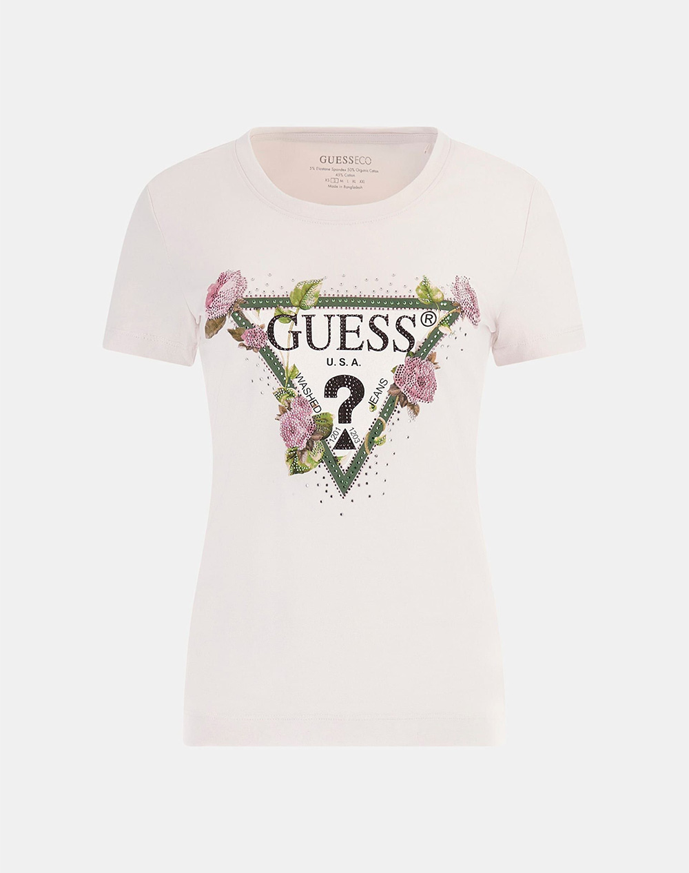 GUESS RN FLORAL TRIANGLE TEE