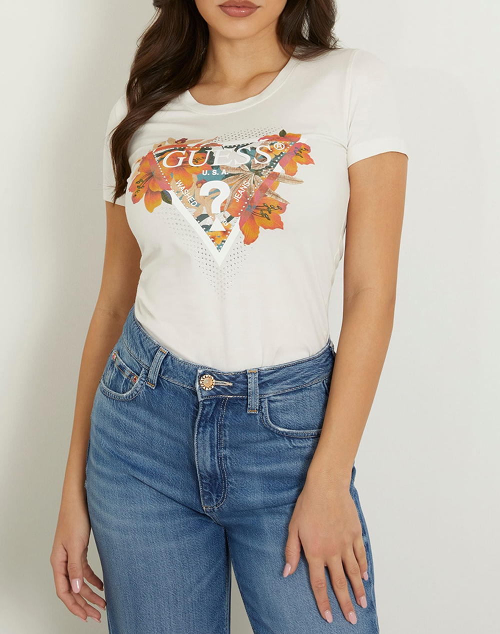 GUESS SS CN TROPICAL TRIANGLE TEE ΜΠΛΟΥΖΑ ΓΥΝΑΙΚΕΙΟ