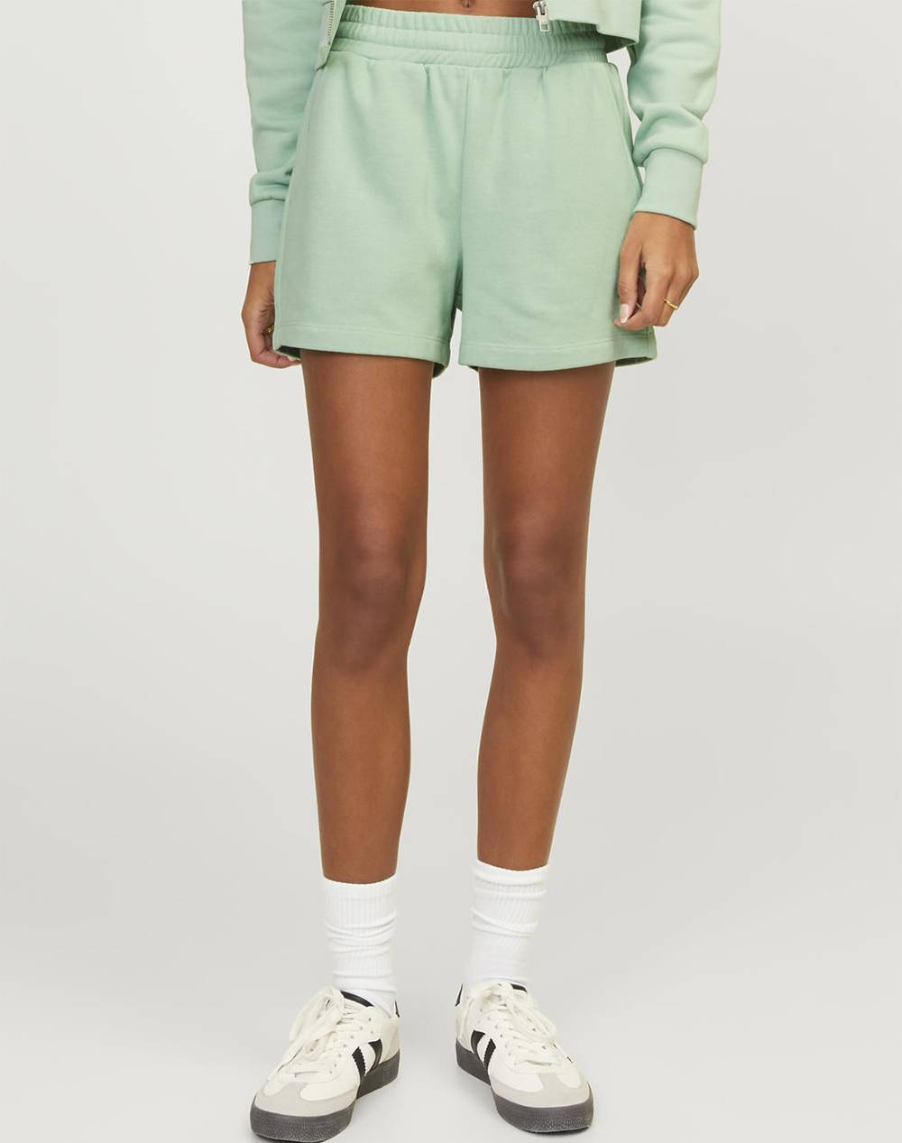 JJXX JXALFA REG HW SHORTS SWT SN 12231608-Grayed Jade LightGreen