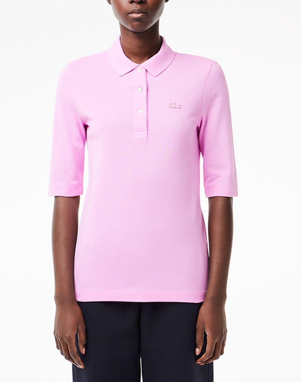 LACOSTE ΜΠΛΟΥΖΑ ΚΜ SHORT SLEEVED RIBBED COLLAR SHIRT 3PF0503-IXV Pink 3810ALACO3410041_XR28107