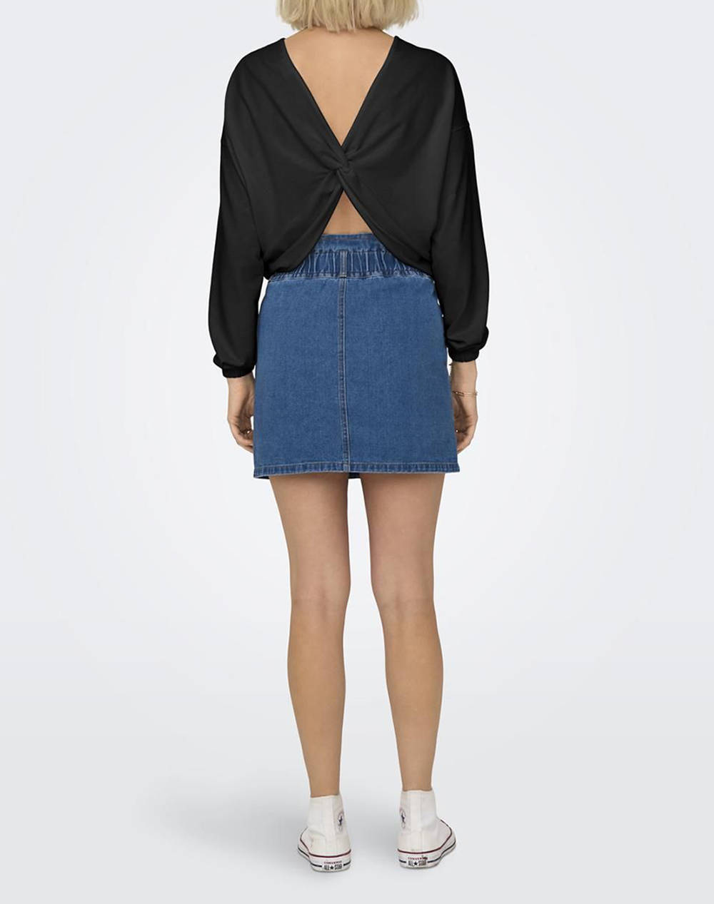 ONLY ONLSITTA L/S 2-WAY TWIST O-NECK UB SWT 15315664-BLACK Black φωτογραφία