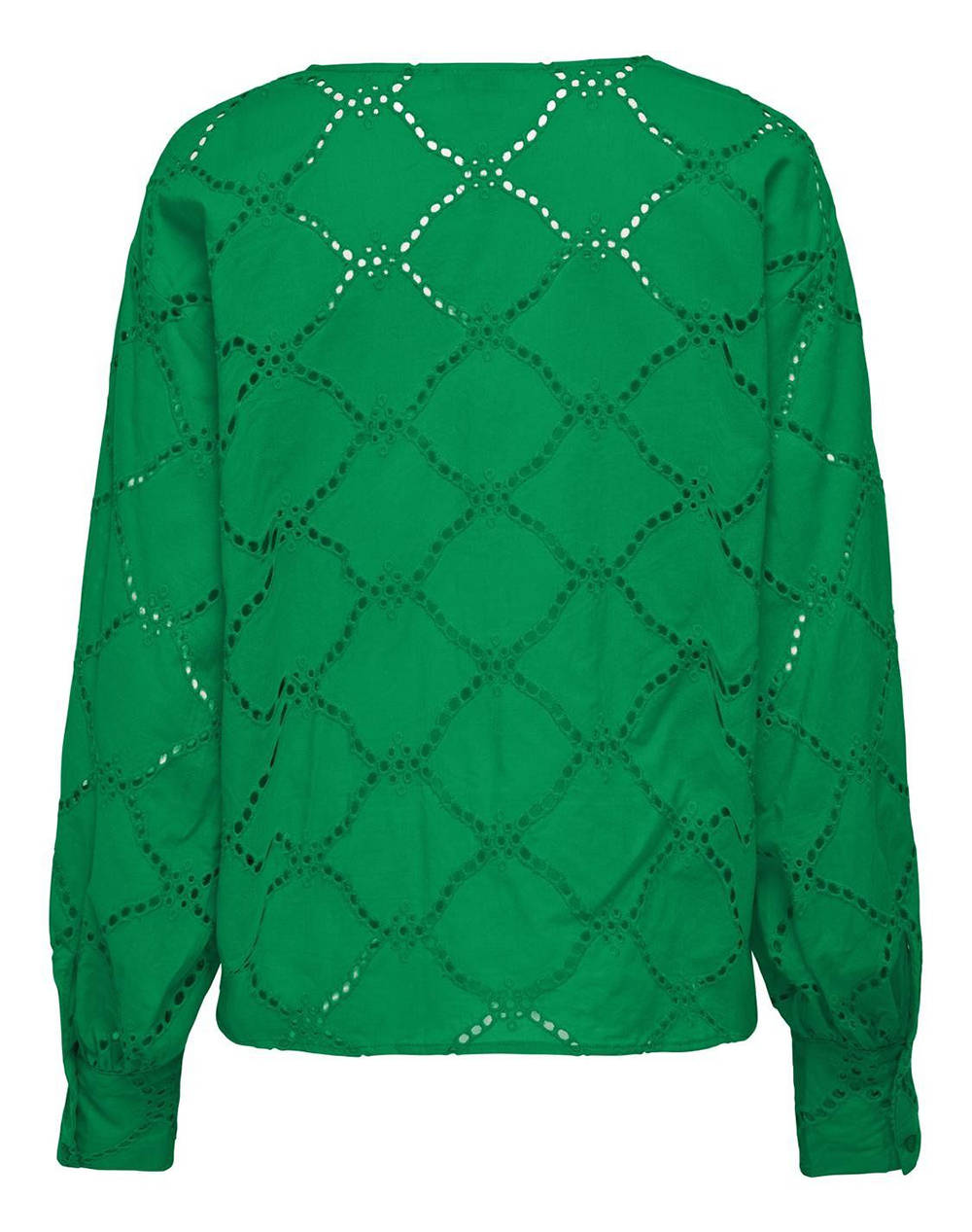 ONLY ONLDORA GELLAR LS V-NECK EMB TOP WVN 15314546-Green Bee Green φωτογραφία