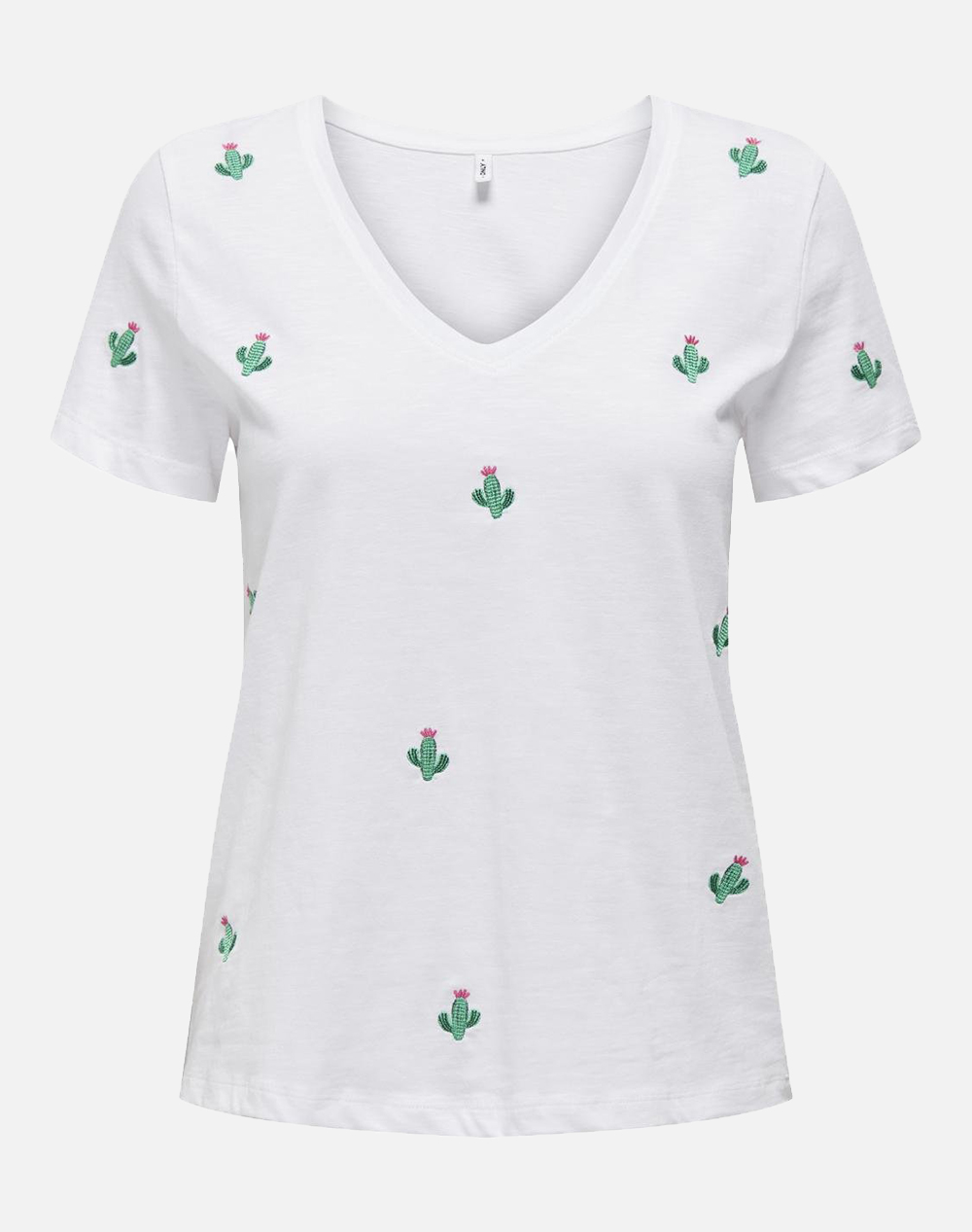 ONLY ONLKETTY LIFE S/S V-NECK TOP BOX JRS 15288478-CactusBright White White 3810AONLY3460193_XR28805