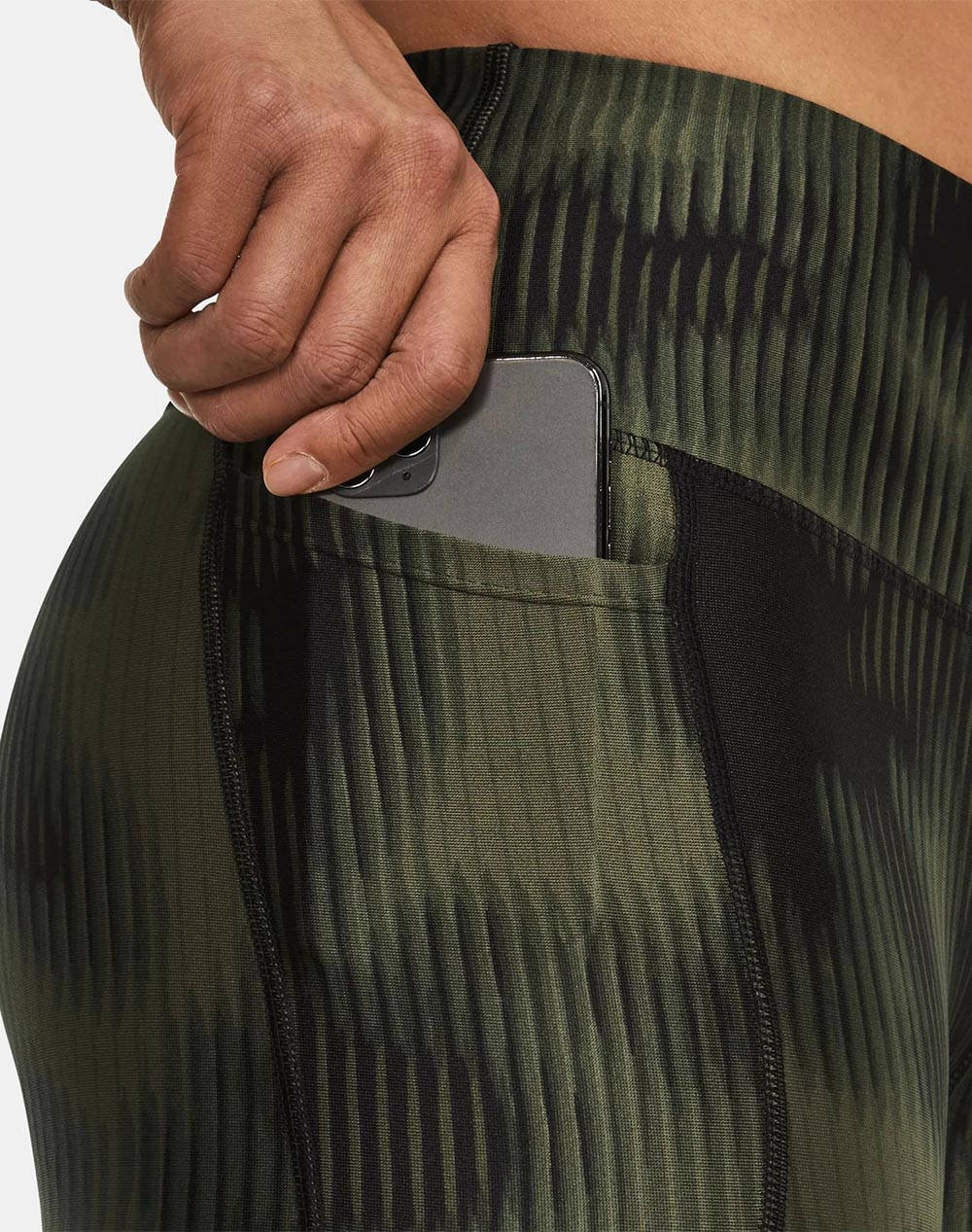 UNDER ARMOUR Women''s HeatGear® Armour Printed Ankle Leggings 1365338-390 Olive φωτογραφία