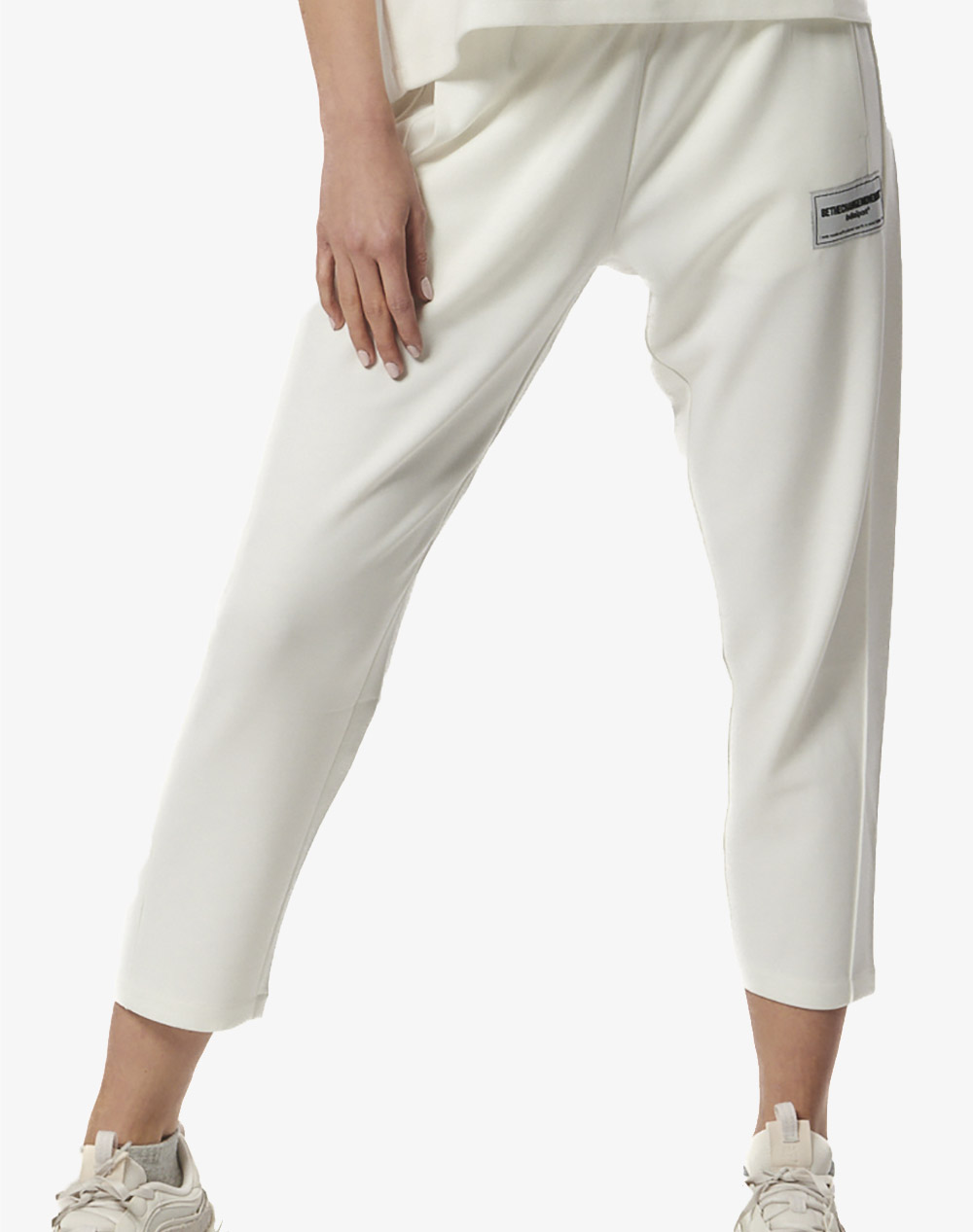 BODY ACTION WOMEN”S TECH FLEECE CROPPED TRACK PANTS 021433-01-STAR WHITE OffWhite 3810PBODY2040051_XR30945