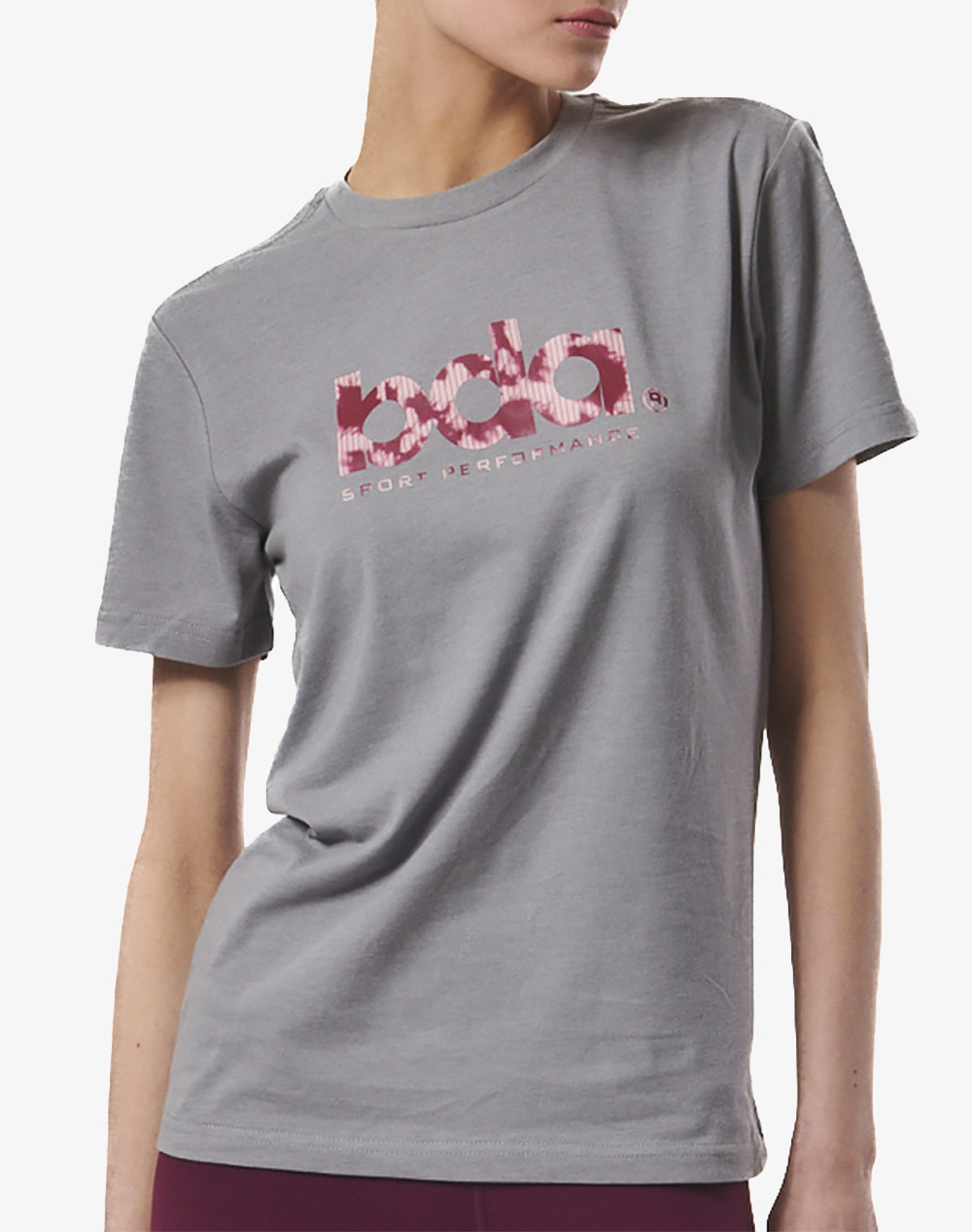 BODY ACTION WOMEN”S ESSENTIAL BRANDED TEE 051420-01-SILVER GREY LightGray