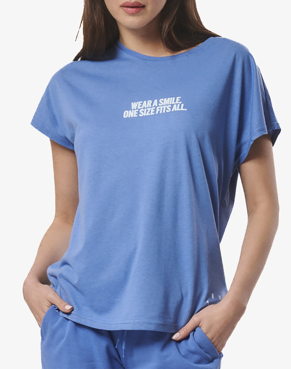 BODY ACTION WOMEN”S RELAXED FIT T-SHIRT 051421-01-RIVIERA BLUE Blue 3810PBODY3400031_XR30952